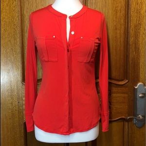 Dana Buchman Button Down Blouse w/ Gold Accents